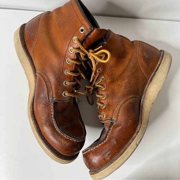 Red Wing CLASSIC MOC 865 BOOT IN ORO LEGACY LEATHER Size 9.5 DISTRESSED - Picture 11 of 15
